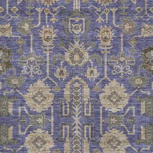 HomeRoots 10' X 14' Elegant Purple Beige Charcoal Oriental Washable Area Rug with UV Protection & Durability 656675