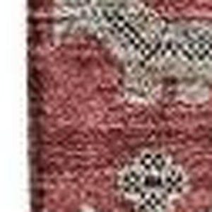 HomeRoots 10' Red, Beige & Charcoal Oriental Washable Area Rug - UV Protected, Stain Resistant, Durable Design 656681