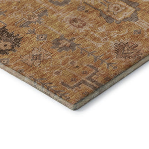 HomeRoots 9' X 12' Timeless Terra Cotta Beige & Charcoal Oriental Area Rug - Washable, UV Protected & Durable 656692
