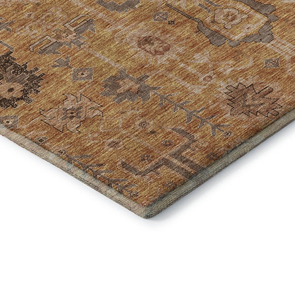 HomeRoots 9' X 12' Timeless Terra Cotta Beige & Charcoal Oriental Area Rug - Washable, UV Protected & Durable 656692