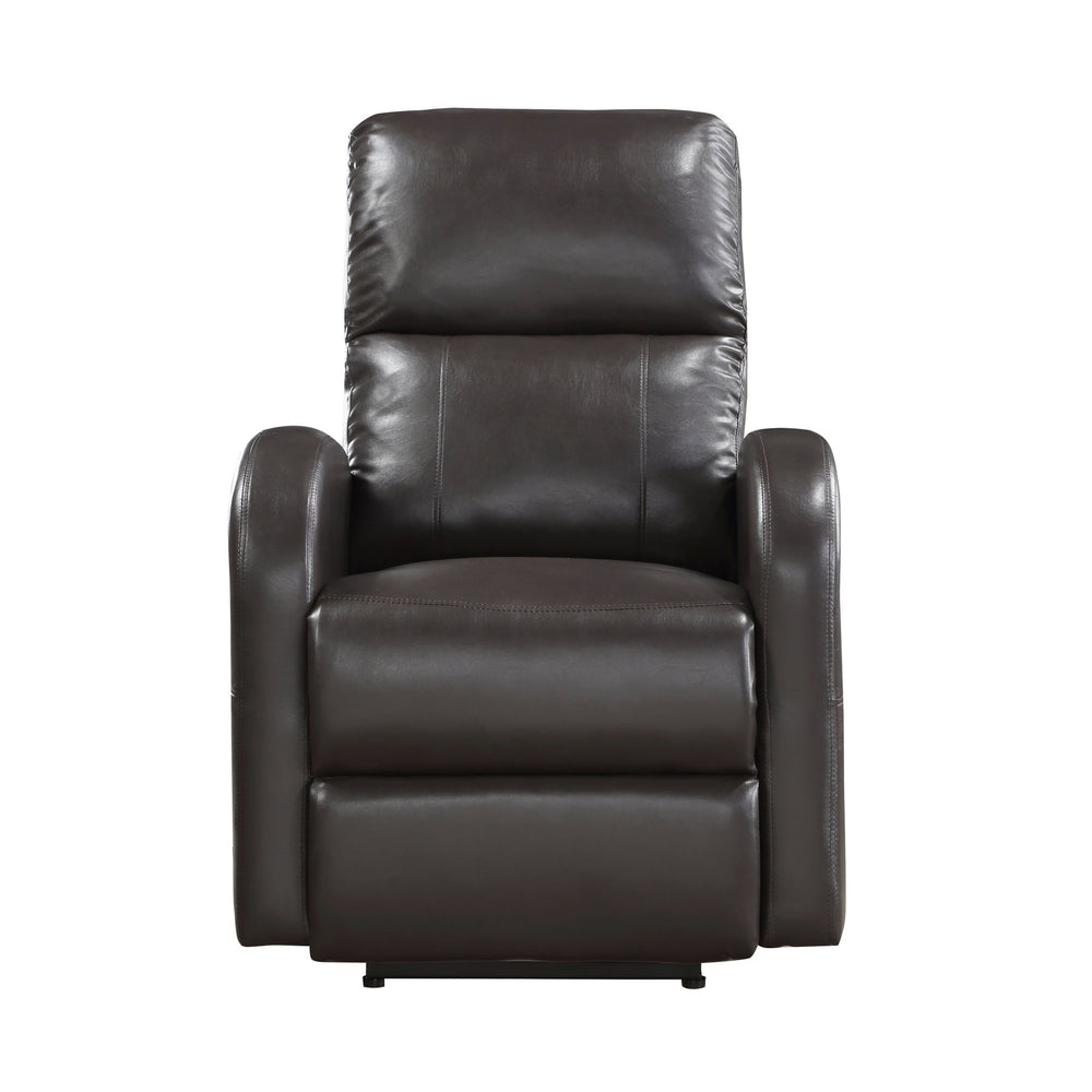 English Elm Power Reclining Chair with Gray Faux Leather Upholstery, Modern Power Motion Recliner for Living Rooms Brown 30.5 L x 30.5 W x 26 H B011P233934