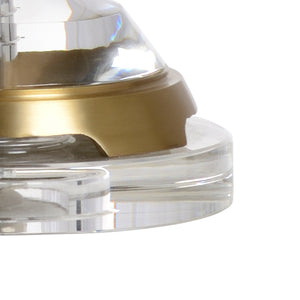 Wildwood Peninsula Crystal Table Lamp With Antique Brass Accents — Slim 33" Accent Light For Bedside & Entryway 65670