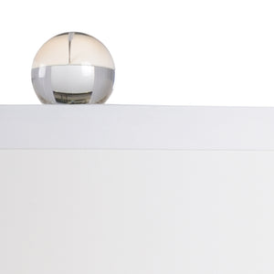 Wildwood Peninsula Crystal Table Lamp With Antique Brass Accents — Slim 33" Accent Light For Bedside & Entryway 65670