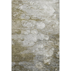 HomeRoots 5' X 8' Abstract Brown and Ivory Area Rug - Washable, UV-Protected, Stain-Resistant for Busy Homes 656701