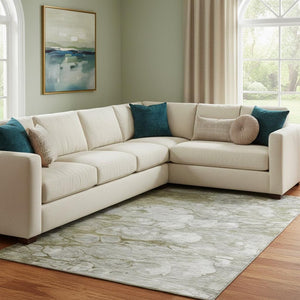 HomeRoots 8' X 10' Brown And Ivory Abstract Area Rug – Washable, Durable, UV-Protected, Perfect for High Traffic! 656703