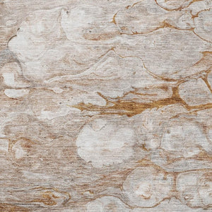 HomeRoots 5' X 8' Terra Cotta, Ivory & Gray Abstract Area Rug – Stain Resistant, UV Protected, Modern Comfort 656731