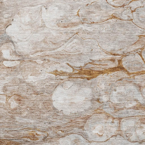 HomeRoots 5' X 8' Terra Cotta, Ivory & Gray Abstract Area Rug – Stain Resistant, UV Protected, Modern Comfort 656731