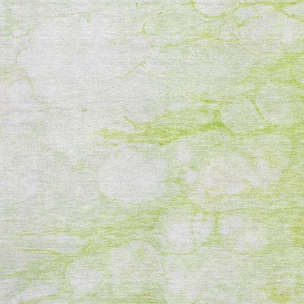 HomeRoots 5' X 8' Artichoke Green & Ivory Abstract Area Rug - Washable, UV-Protected, Perfect for Families! 656737