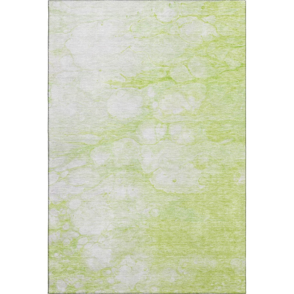 HomeRoots 8' X 10' Artichoke Green Abstract Washable Area Rug - Durable, UV-Protected & Stain-Resistant Design! 656739
