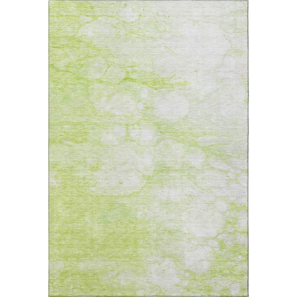 HomeRoots 8' X 10' Artichoke Green Abstract Washable Area Rug - Durable, UV-Protected & Stain-Resistant Design! 656739