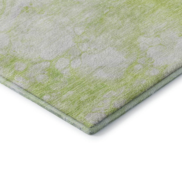 HomeRoots 10' X 14' Artichoke Green Abstract Washable Area Rug - Stain Resistant with UV Protection & Style! 656741