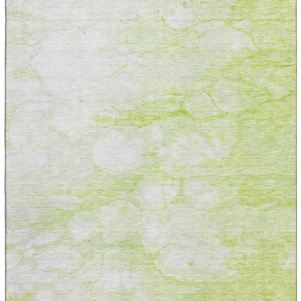HomeRoots 10' X 14' Artichoke Green Abstract Washable Area Rug - Stain Resistant with UV Protection & Style! 656741