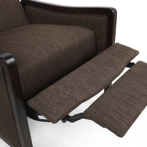 English Elm Christopher Knight Home® - Fabric Recliner Chair Mid-Century Push-Back Upholstered Armchair with Thick Cushion and Birch Frame Brown 70449.00BRN