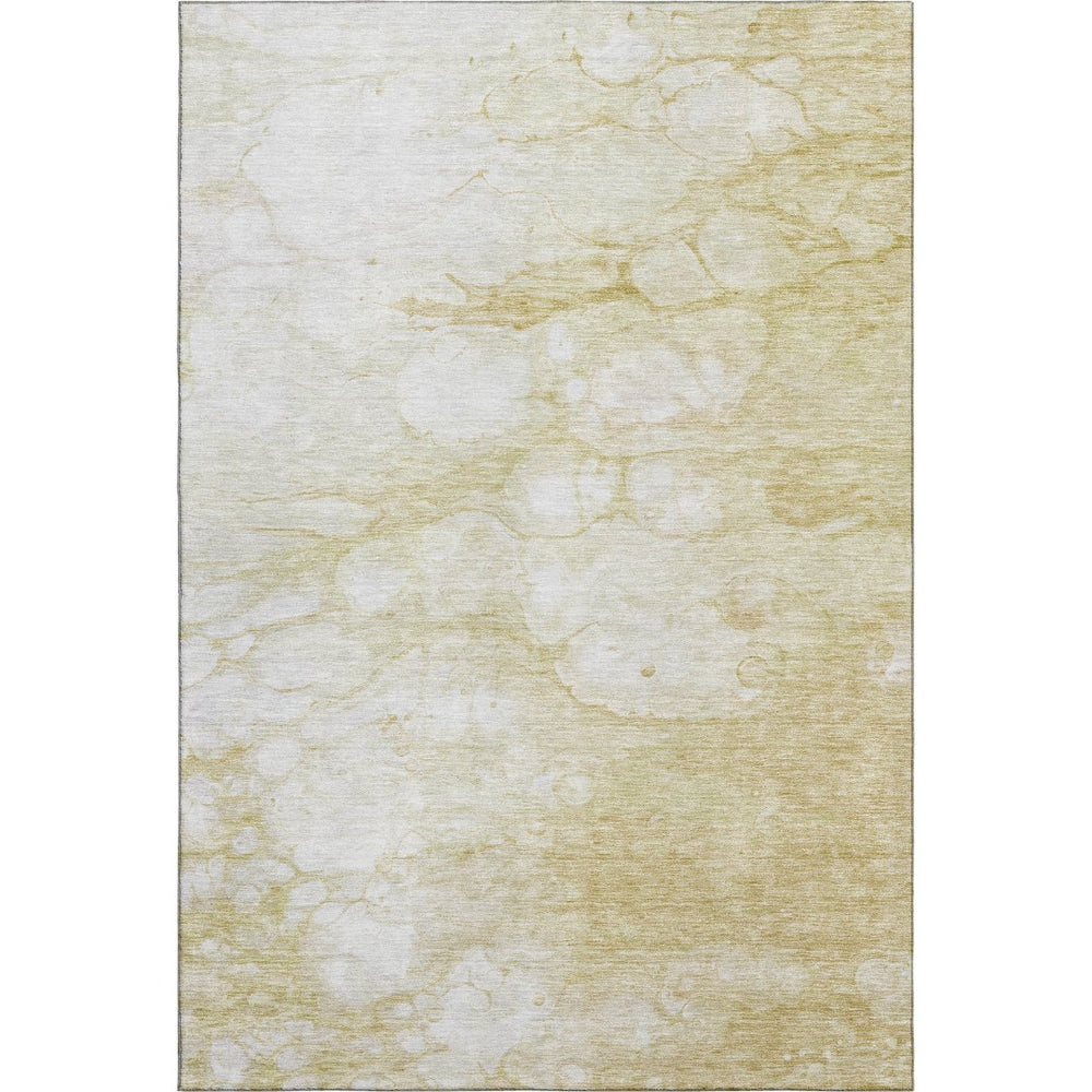 HomeRoots 5' X 8' Beige and Ivory Abstract Area Rug – Washable, Stain Resistant with UV Protection for Homes 656749