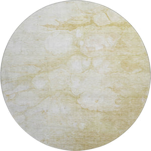HomeRoots 8' Beige and Ivory Abstract Round Rug – Durable, Washable, UV Protected for Homes with Kids & Pets 656750