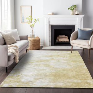 HomeRoots 9' X 12' Abstract Washable Area Rug in Beige and Ivory - Durable, Stain-Resistant with UV Protection 656752