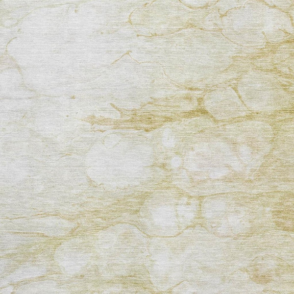 HomeRoots 9' X 12' Abstract Washable Area Rug in Beige and Ivory - Durable, Stain-Resistant with UV Protection 656752