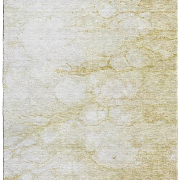 HomeRoots 9' X 12' Abstract Washable Area Rug in Beige and Ivory - Durable, Stain-Resistant with UV Protection 656752