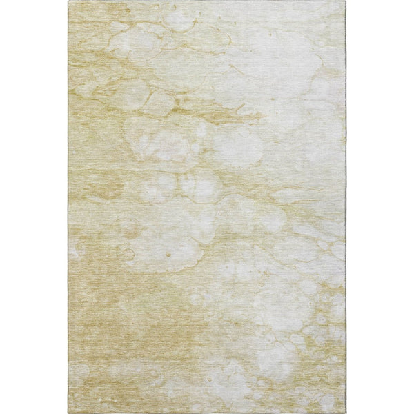 HomeRoots 10' X 14' Beige And Ivory Abstract Washable Area Rug - Durable, UV-Protected, Perfect for High-Traffic Spaces! 656753