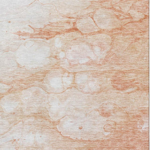 HomeRoots 5' X 8' Coral And Ivory Abstract Washable Area Rug – Durable, Stylish, Stain Resistant with UV Protection 656755
