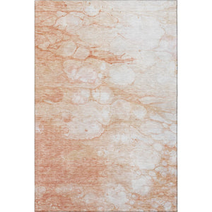 HomeRoots 8' X 10' Coral and Ivory Abstract Washable Area Rug – Stain-Resistant, UV-Protected, Soft & Stylish 656757
