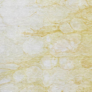 HomeRoots 5' X 8' Gold and Ivory Abstract Washable Area Rug - Durable, Stylish, UV Protected for Modern Homes 656761