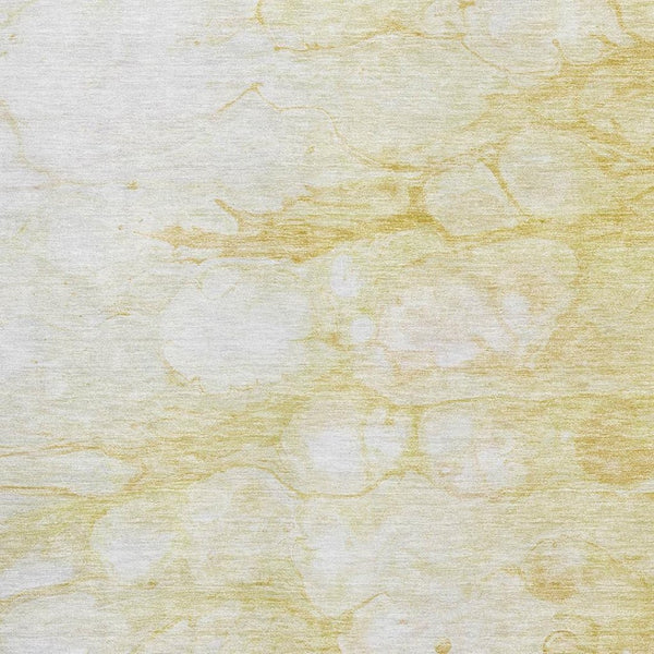 HomeRoots 5' X 8' Gold and Ivory Abstract Washable Area Rug - Durable, Stylish, UV Protected for Modern Homes 656761