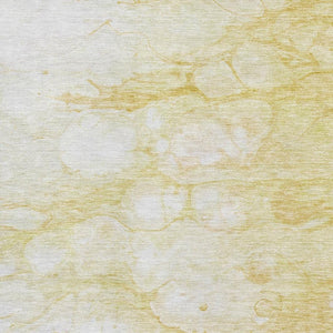 HomeRoots 8' X 10' Gold and Ivory Abstract Area Rug - Washable, UV-Protected, Durable for Modern Homes 656763