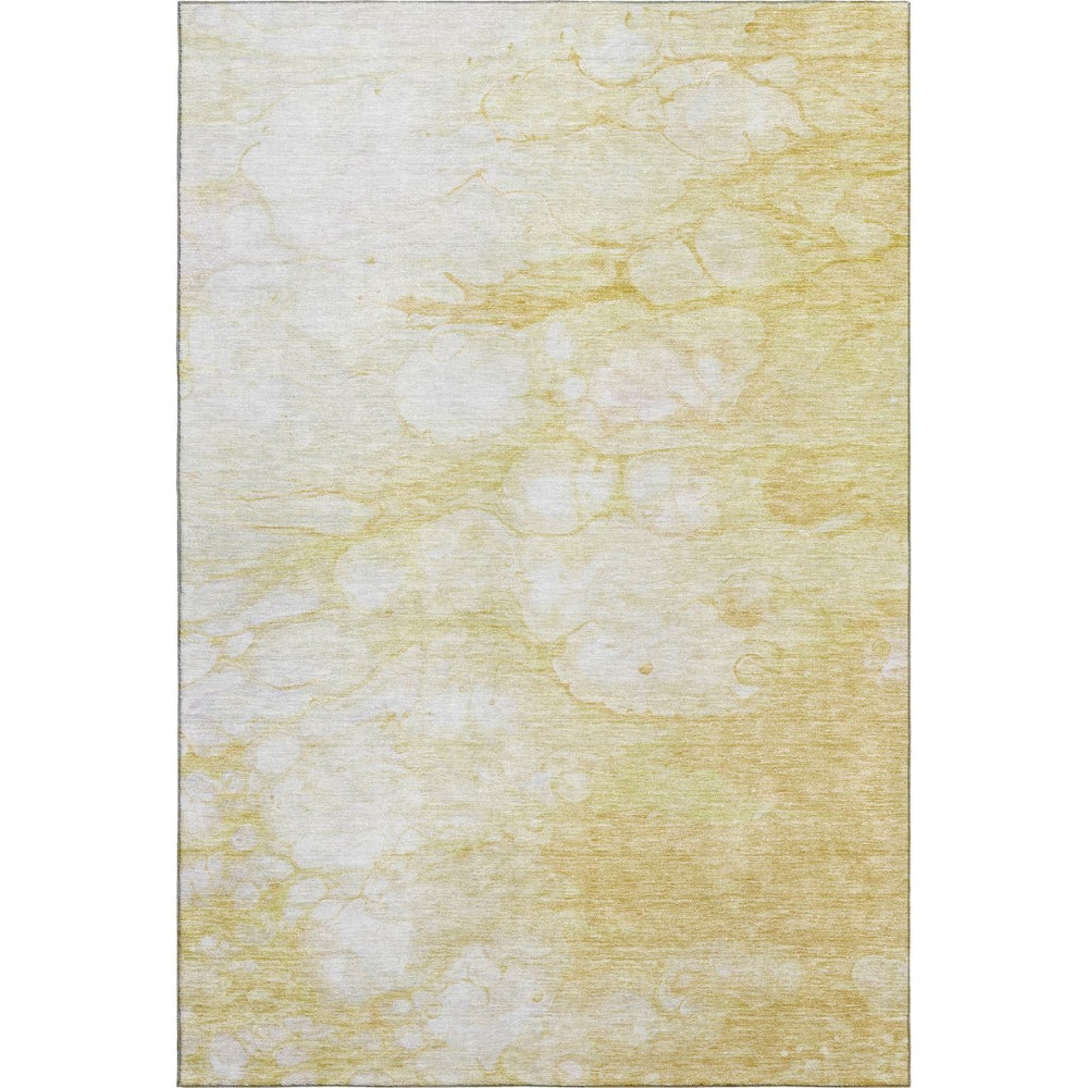 HomeRoots 10' Gold and Ivory Abstract Washable Area Rug – UV Protected, Stain Resistant, Perfect for High-Traffic Homes 656765