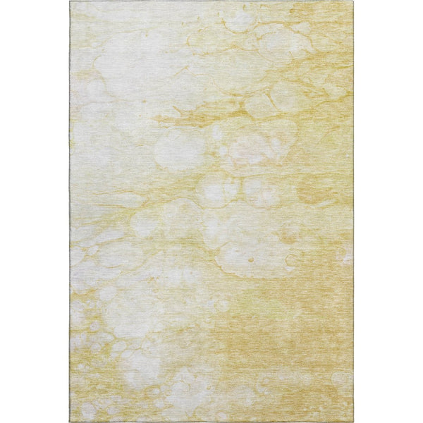 HomeRoots 10' Gold and Ivory Abstract Washable Area Rug – UV Protected, Stain Resistant, Perfect for High-Traffic Homes 656765
