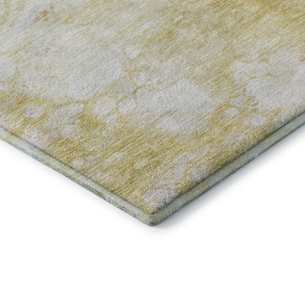 HomeRoots 10' Gold and Ivory Abstract Washable Area Rug – UV Protected, Stain Resistant, Perfect for High-Traffic Homes 656765