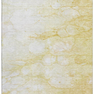 HomeRoots 10' Gold and Ivory Abstract Washable Area Rug – UV Protected, Stain Resistant, Perfect for High-Traffic Homes 656765