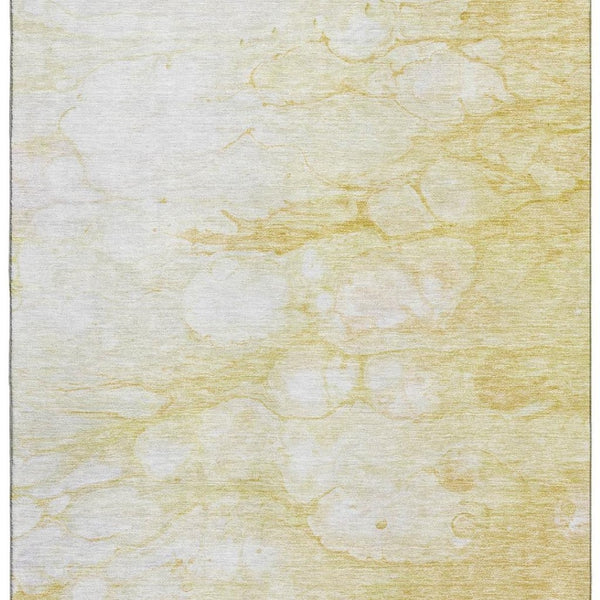 HomeRoots 10' Gold and Ivory Abstract Washable Area Rug – UV Protected, Stain Resistant, Perfect for High-Traffic Homes 656765
