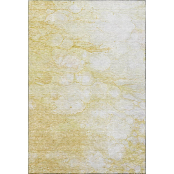 HomeRoots 10' Gold and Ivory Abstract Washable Area Rug – UV Protected, Stain Resistant, Perfect for High-Traffic Homes 656765