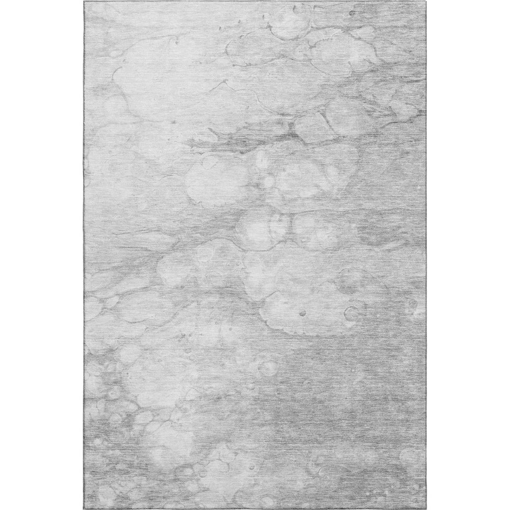 HomeRoots 10' X 14' Silver and Gray Abstract Area Rug – Washable, UV-Protected, Stylish for High-Traffic Spaces 656777