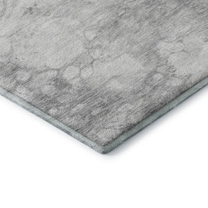 HomeRoots 10' X 14' Silver and Gray Abstract Area Rug – Washable, UV-Protected, Stylish for High-Traffic Spaces 656777