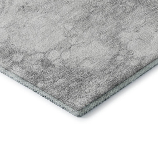 HomeRoots 10' X 14' Silver and Gray Abstract Area Rug – Washable, UV-Protected, Stylish for High-Traffic Spaces 656777