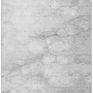 HomeRoots 10' X 14' Silver and Gray Abstract Area Rug – Washable, UV-Protected, Stylish for High-Traffic Spaces 656777