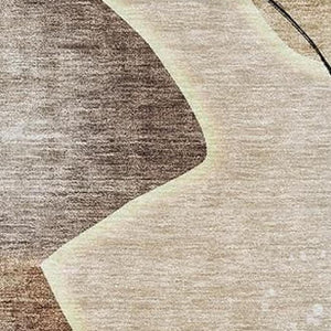 HomeRoots 9' X 12' Brown And Beige Floral Area Rug - Washable, UV Protected, Stain Resistant for Busy Homes 656788