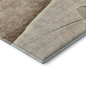HomeRoots 10' Brown and Beige Floral Washable Area Rug with UV Protection - Durable, Stain-Resistant Design 656789