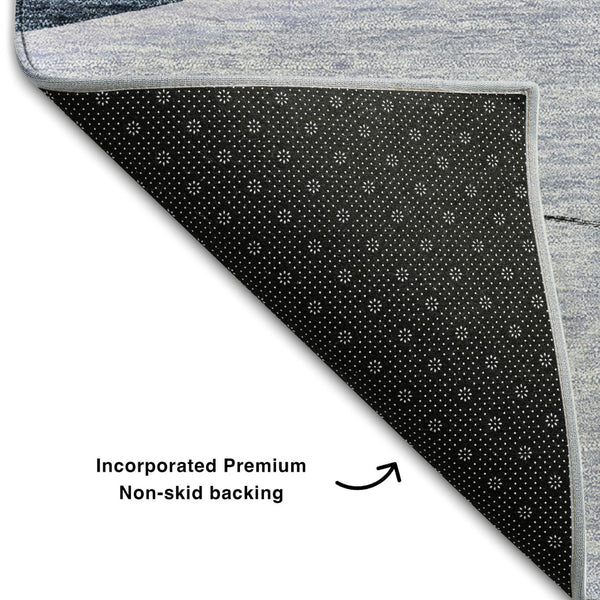 HomeRoots 10' Blue and Ivory Floral Area Rug – Washable, UV Protected, Stain Resistant for High-Traffic Spaces 656795