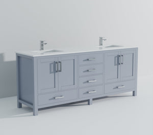 English Elm Dark Grey Double Bath Vanity With Cultured Marble Top, Chrome Faucet, And Abundant Storage Solutions B2731P259155
