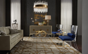 Wildwood Hadid Crystal Table Lamp With Geometric Facets & Antique Brass Mounting For Warm Ambient Light 65681