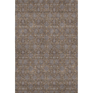 HomeRoots 8' X 10' Elegant Chocolate Gray & Charcoal Floral Washable Area Rug with UV Protection & Durability 656811