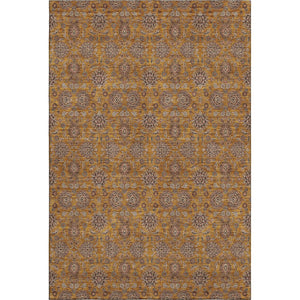 HomeRoots 5' Copper Beige and Gray Floral Area Rug – Durable, Washable, UV Protected for Everyday Living 656815