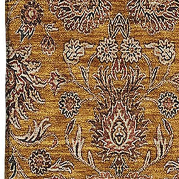 HomeRoots 5' Copper Beige and Gray Floral Area Rug – Durable, Washable, UV Protected for Everyday Living 656815