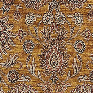 HomeRoots 10' Copper Beige and Gray Floral Area Rug - Washable, UV Protected, Stain Resistant for Homes 656819