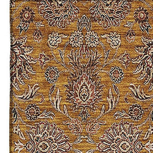 HomeRoots 10' Copper Beige and Gray Floral Area Rug - Washable, UV Protected, Stain Resistant for Homes 656819