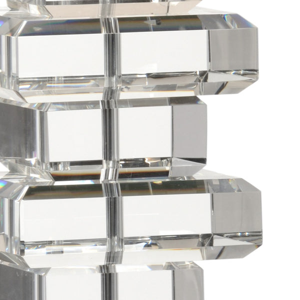 Wildwood Regency Stacked Crystal Table Lamp With Polished Nickel Accents, 32.5" H Sculptural Ambient Light 65682