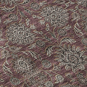 HomeRoots 5' X 8' Merlot & Gray Floral Area Rug - Washable, Stain-Resistant, UV-Protected for Everyday Elegance 656833